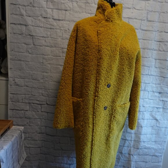 Scotch & Soda Ladies long reversible teddy jacket in yellow - Picture 6 of 16